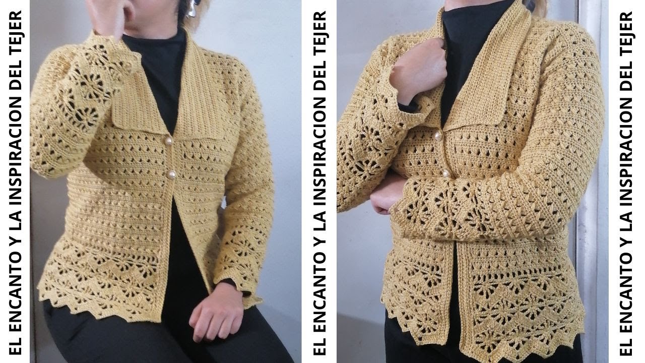 CARDIGAN ELEGANTE Y ABRIGADOR A CROCHET 
