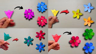 4 Amazing Easy Paper Flower Crafts | How To Make Paper Flowers