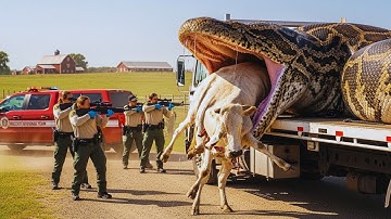 Heroic Rescue Team Saves Lonely Cow from Deadly Giant Python