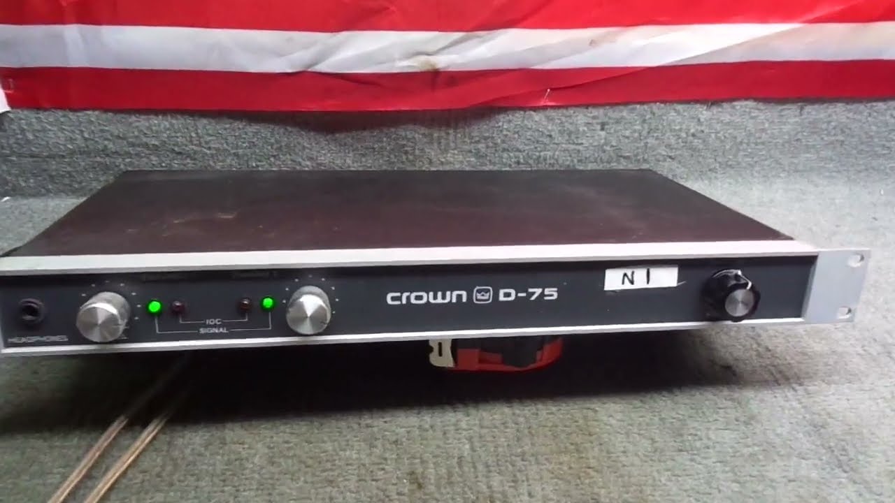 DEMO OF A VINTAGE CROWN D-75 STEREO POWER AMP FOR SALE - YouTube