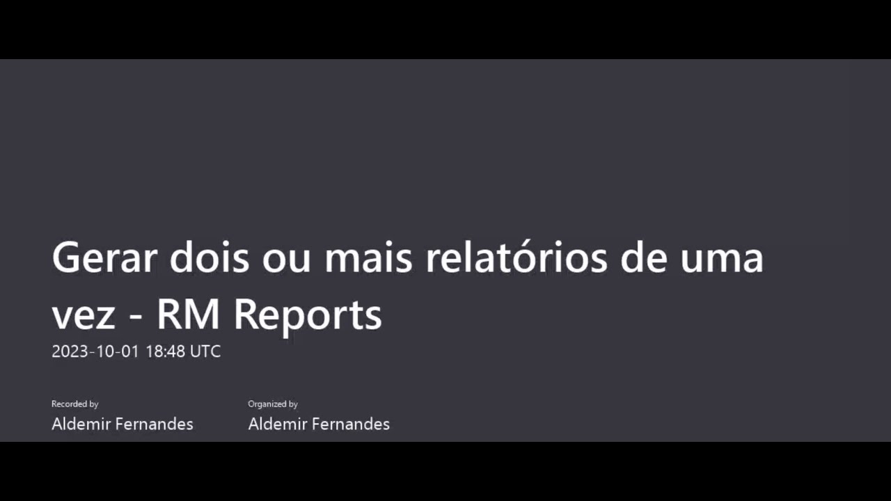 Gerar dois ou mais relatórios de uma vez - RM Reports.