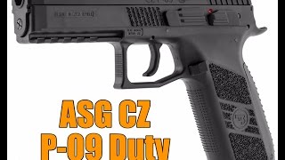 Пневматический пистолет ASG CZ P-09 Duty пулевой, blowback 4,5 мм