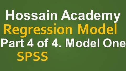 Regression. Model One. Part 4 of 4. SPSS