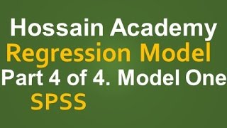 Regression. Model One. Part 4 of 4. SPSS