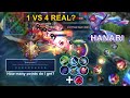 HANABI 1 VS 4 REAL ? THIS MATCH ALMOST LOSE MY WIN STREAK! 7 ITEMS BUILD ? TOP GLOBAL - MLBB - RANK