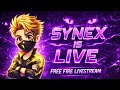 SYNEX GAMING LIVE 🔴 FREE FIRE LIVE STREAM | RANK PUSH + CUSTOM ROOM | FF LIVE