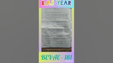 B.A / B.COM / B.SC. Term-End Examination June 2022  BEVAE -181  #ignouexam #ignouuniversity #ignou
