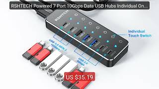 RSHTECH Powered 7 Port 10Gbps Data USB Hubs Individual On/Off... — Amazing Value 2026 | Must Have!