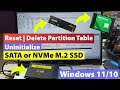 Delete Partition Table and Make SATA or NVMe M.2 SSD Uninitialized in Windows 11/10 Easily Guide Tip
