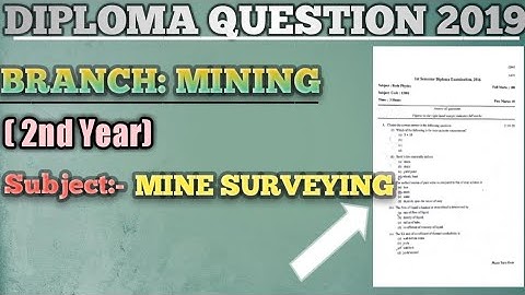 Mine Surveying second year Mining branch Question paper 2019