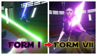 ALL 7 LIGHTSABER FIGHTING STYLES IN VR (Blade & Sorcery)