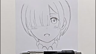 رسم انمي سهل | تعلم رسم بنت انمي ( ريم ) من ري زيرو خطوة بخطوة