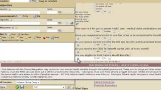 Financial Screening questionnaire embedded in an Electronic Medical Record (EMR) screenshot 2