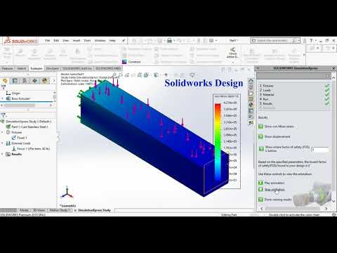 Cantilever Beam Stress and deformation simulation in Solidworks 2018 ...