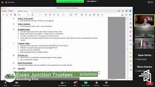 Essex Junction Trustees - 6/22/2022