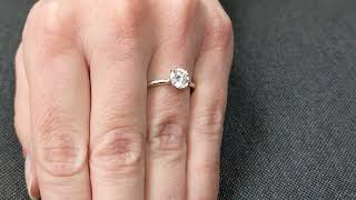 Famous 14K Solid Gold Ring/ 1CT Round Moissanite Engagement Ring/ Stacking Ring/ Promise Ring Wealth