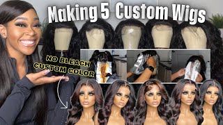 Watch Me Make And Custom Color 5 Wigs | No Bleach Hair Color Start To Finish | Dolce Mateo Wigs