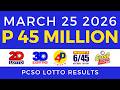 Lotto Result Today 9pm March 25 2026 Complete With Consolation Winners