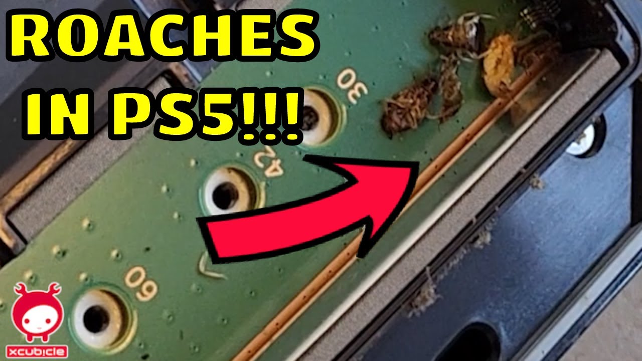 YOU WON'T BELIEVE HOW MANY ROACHES WERE IN THIS PS5!!!! Cleaning