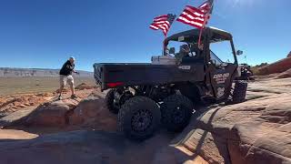 Rock Crawling at Sand Hollow in a Can-Am Defender 6x6