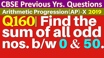 Q160 | Find the sum of all odd numbers between 0 and 50.