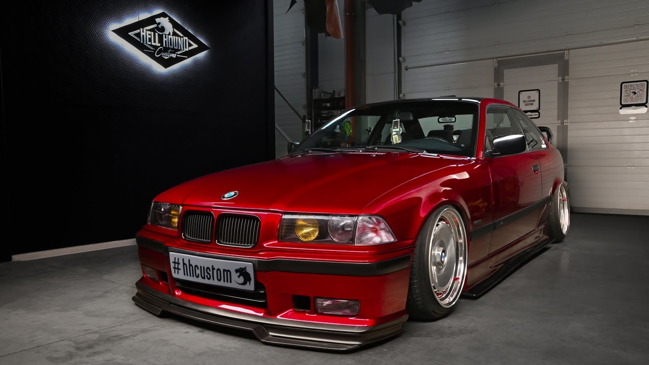 BMW E36 Candy Apple Red пошив автомобильного чехла - YouTube