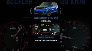 RANGE ROVER SVR 5.0 V8 — 550 HP | 0–100 km/h ACCELERATION #rangerover #svr