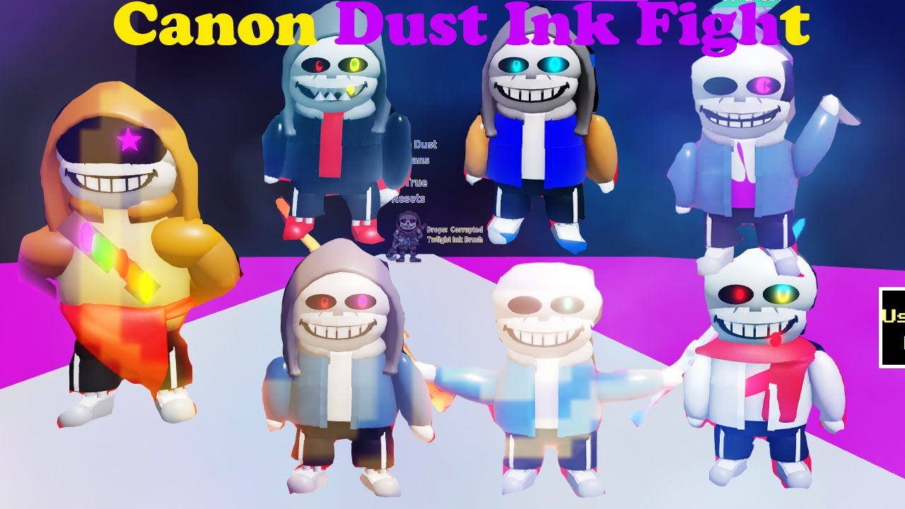 Canon Dust Ink Sans Fight Showcase! [Undertale Mania Of Heroes] [Roblox] 