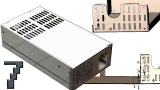 7-Project 38| Power Supply Ch.| SolidWorks Sheet Metal Tutorial : base pt.7, air vents. holes