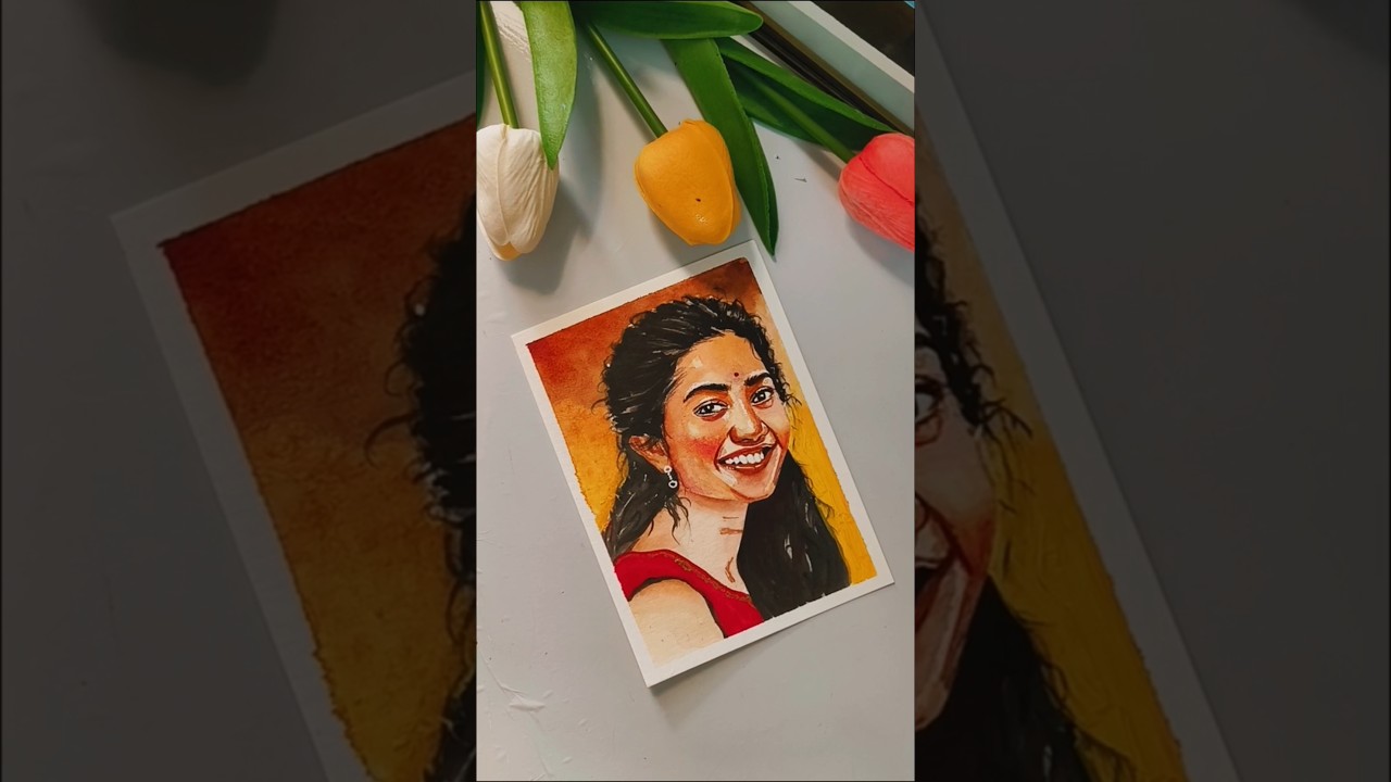 "Watercolor Portrait of Sai Pallavi 🎨✨" |unakkul naane | 