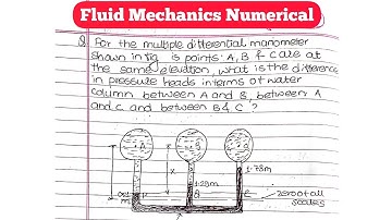 Multiple Differential manometer Numerical | Fluid Mechanics Numerical