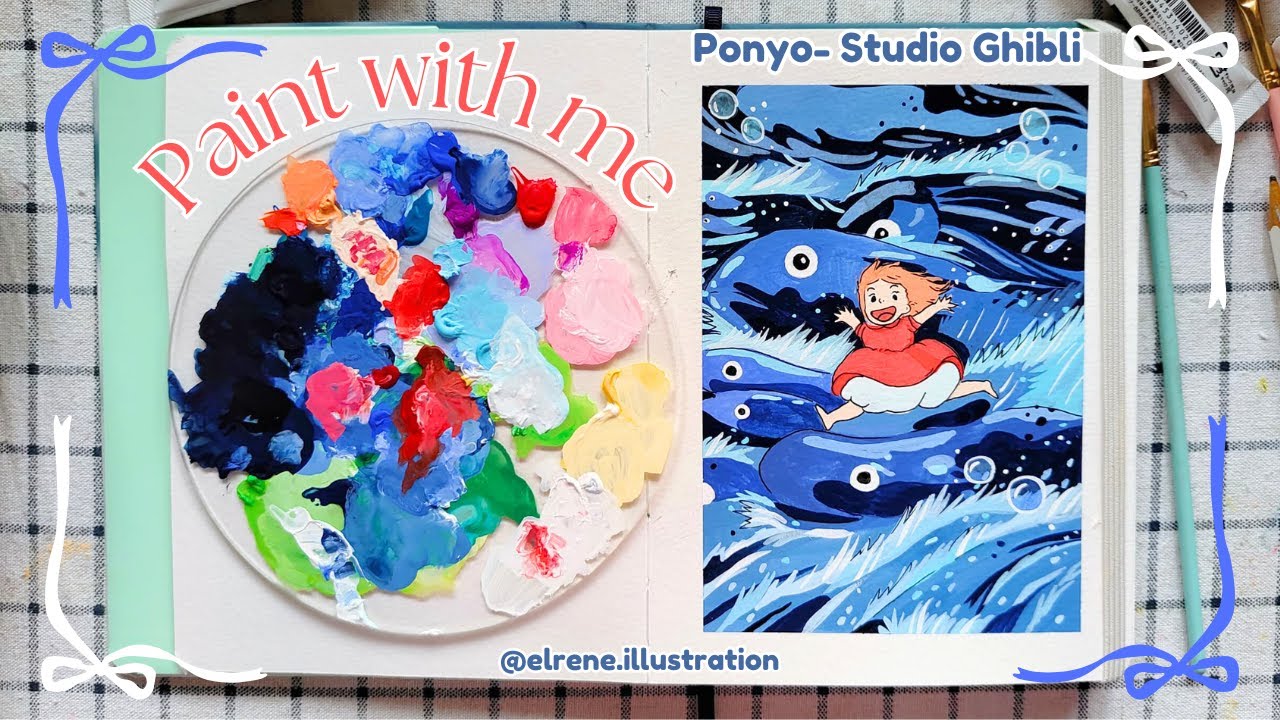 Painting a scene from Ponyo Studio Ghibli | Painting with me | Relaxing ...