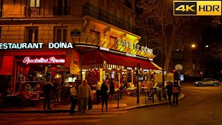 Paris After dark💃Paris, France Night Walking Tour in Autumn - Sep 2022 [4K HDR]