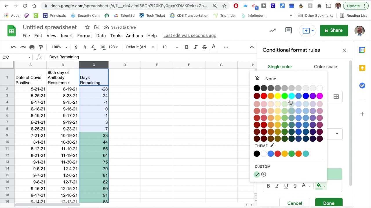 assignment due date spreadsheet google sheets