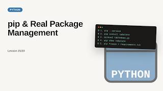 Python - Web development basic Series: pip & Real Package Management
