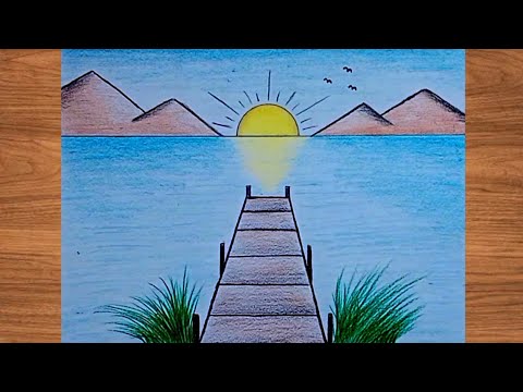 How to draw a beautiful nature scenery step by step/Beautiful nature ...