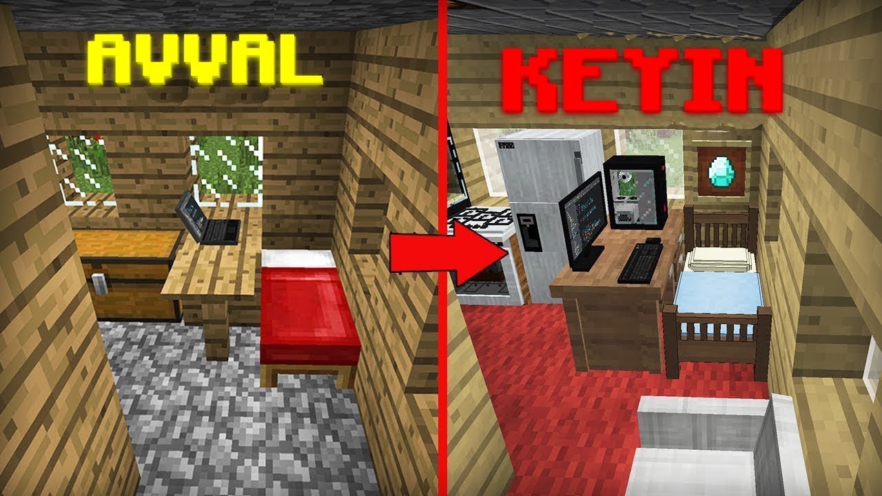 UYIMNI O’ZGARTIRDIM AVVAL va KYIN | uzbekcha minecraft