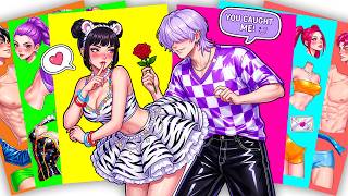 [🌹Paper DIY🌹] Secret love game! 💖💚 HUNTRIX ZOEY x SAJA BOYS MYSTERY | Sticker Book ASMR