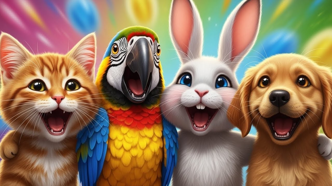 प्यारी बिल्ली और उसके दोस्त 🐱🐶🐰 | Jungle 3D Kids Story