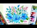 Watercolor Floral Bouquet - Loose Flowers Painting Tutorial \ Easy Art Ideas