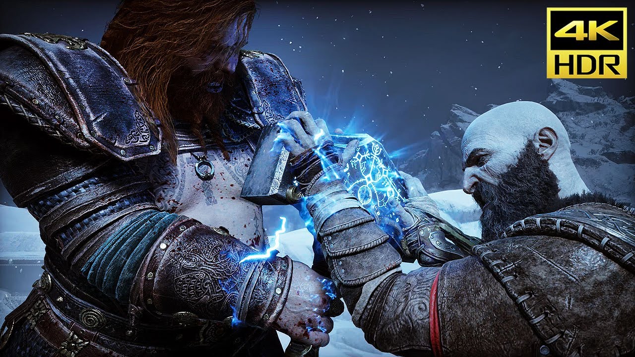 God of War 5 Ragnarok - THOR Vs Kratos Boss Fight PS5 (4K 60FPS) Full Fight  Gameplay 