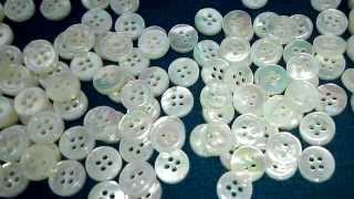 4mm Thickness Mother of Pearl (MOP) Buttons, 4-Hole, White