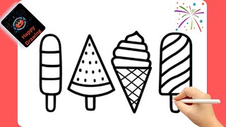 Icecream Drawing, Painting and Coloring for Kids \& Toddlers || How To Draw Icecream for Kids