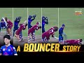 A rare bouncer surprise from leg spinner qais ahmad to andre russell