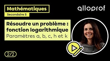 Résoudre un problème : fonction logarithmique (paramètres a, b, c, h et k) | Mathématiques