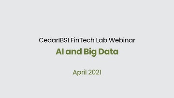 CedarIBSI FinTech Lab Webinar | AI and Big Data