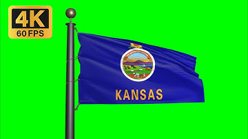 Kansas waving flag  - Green Screen | Motion background | 4K UHD 60fps | Royalty Free