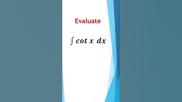Integration of cot x by Substitution
