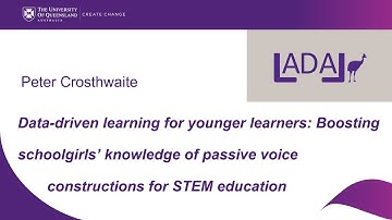 Data-driven learning for younger learners: P. Crosthwaite LADAL Opening Webinar Series 2021