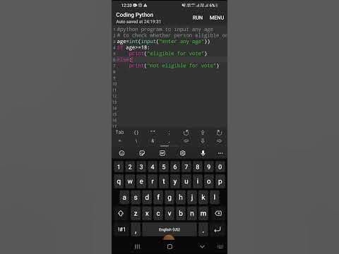 python program to input age of person to check eligible for vote or not ...